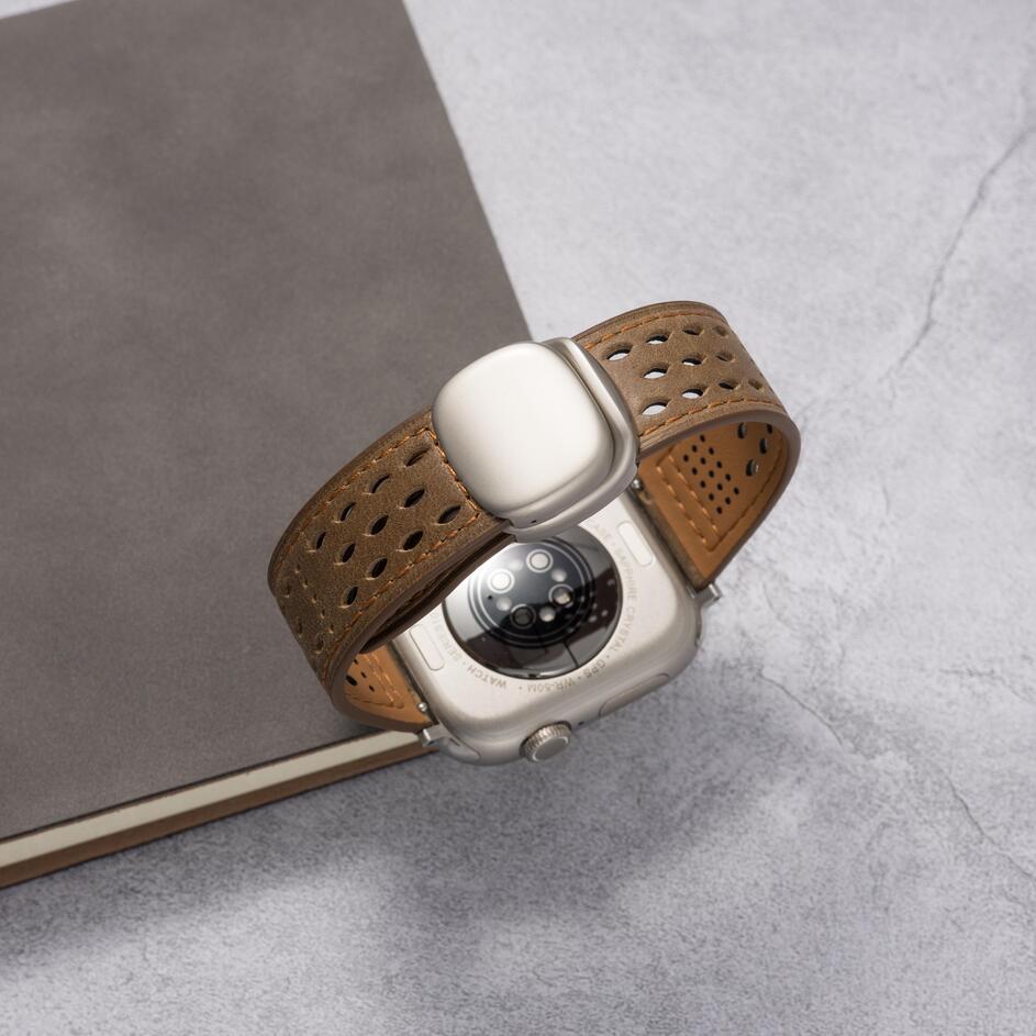 Breathable Leather Strap For Apple Watch